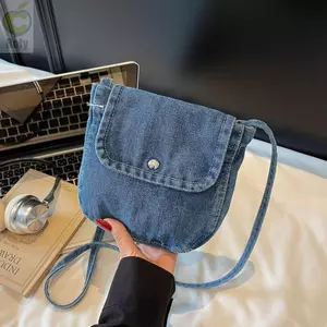 Túi đeo chéo ROLY, Túi vải Denim đa chức năng thông thường, Túi mua sắm đơn giản bền bỉ dành cho nữ