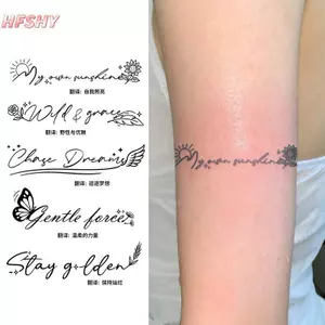 HFSHY 1 Tờ Tiếng Anh Truyền Cảm Hứng Trích Dẫn Từ Hình Xăm Hoa Bướm Yếu Tố Tạm Thời Cơ Thể Nghệ Thuật Stier Chống Thấm Nước VN