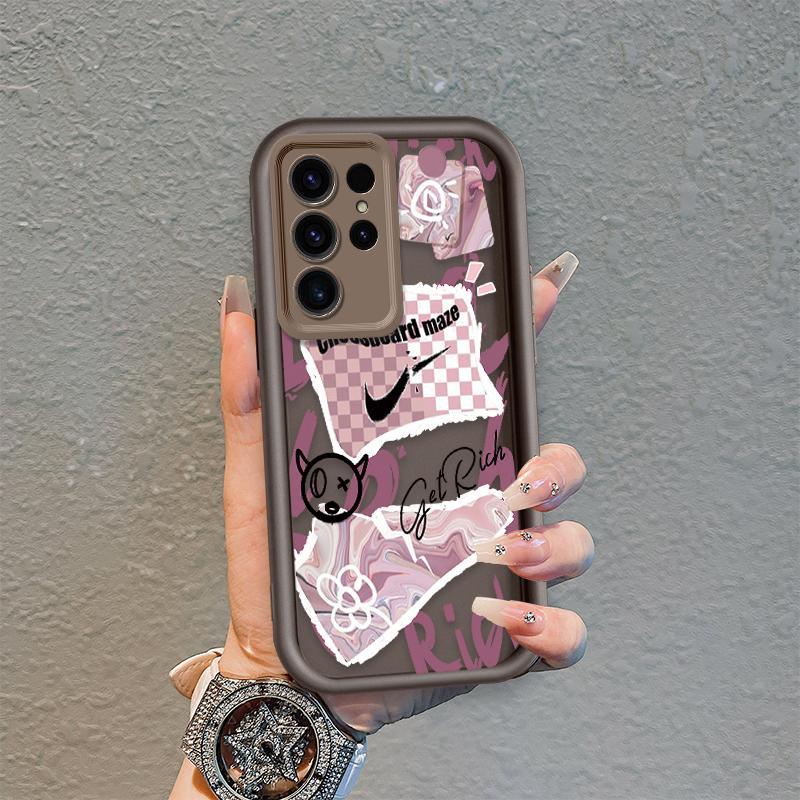 Ốp Lưng Cho Samsung S22 S23 S24 S25 S26 Ultra Hoạt Hình Silicone Bé Gái Mềm Vỏ Điện Thoại TPU Gấu Tình Yêu Xu Hướng Mắt Thiên Thần Chống Sốc Ốp Lưng