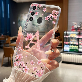 Ốp Điện Thoại Cho Tecno Spark 8C KG5k KG5j KG5n / Spark GO 2022 KG5 KG5h Ốp Lưng Chữ Hoa Trong Suốt Silicon Mềm Cặp Đôi