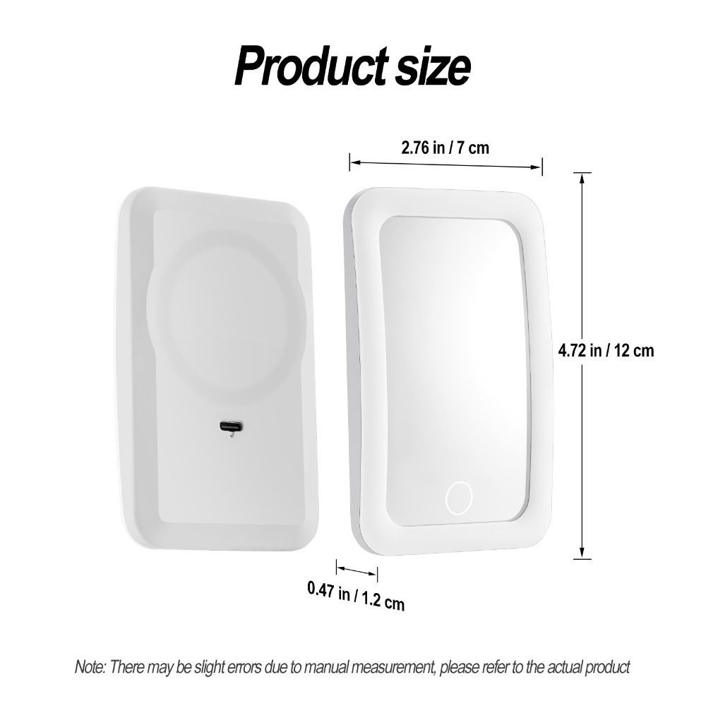 Gương selfie DOAOV78N, Gương selfie điện thoại Led góc rộng, Tạo nội dung Mặt sau di động Hút selfie Gương trang điểm trang điểm