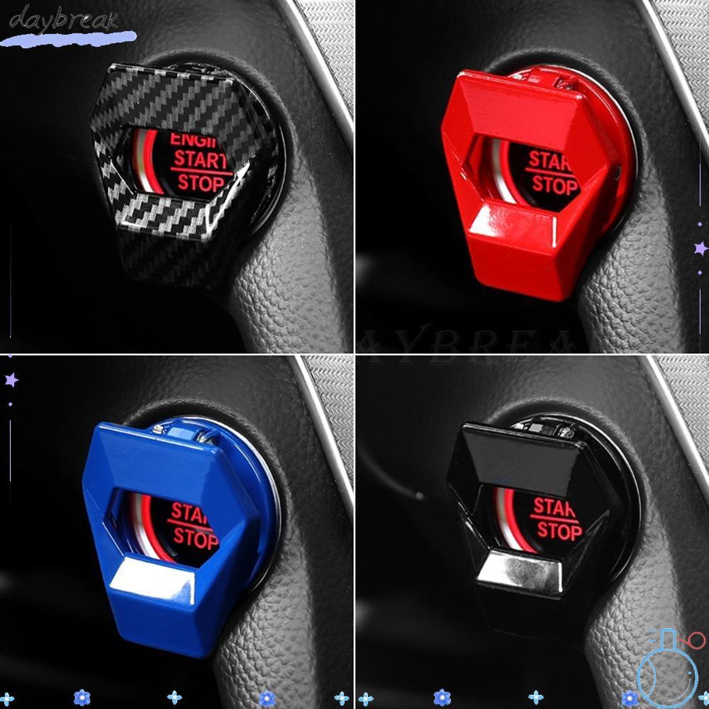 DAYBREAK Start Stop Switch Cover, Vỏ nút động cơ ô tô chống trầy xước bằng kim loại, Vỏ nút nhấn dính