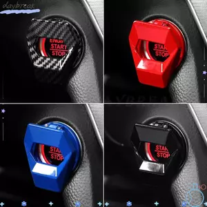 DAYBREAK Start Stop Switch Cover, Vỏ nút động cơ ô tô chống trầy xước bằng kim loại, Vỏ nút nhấn dính