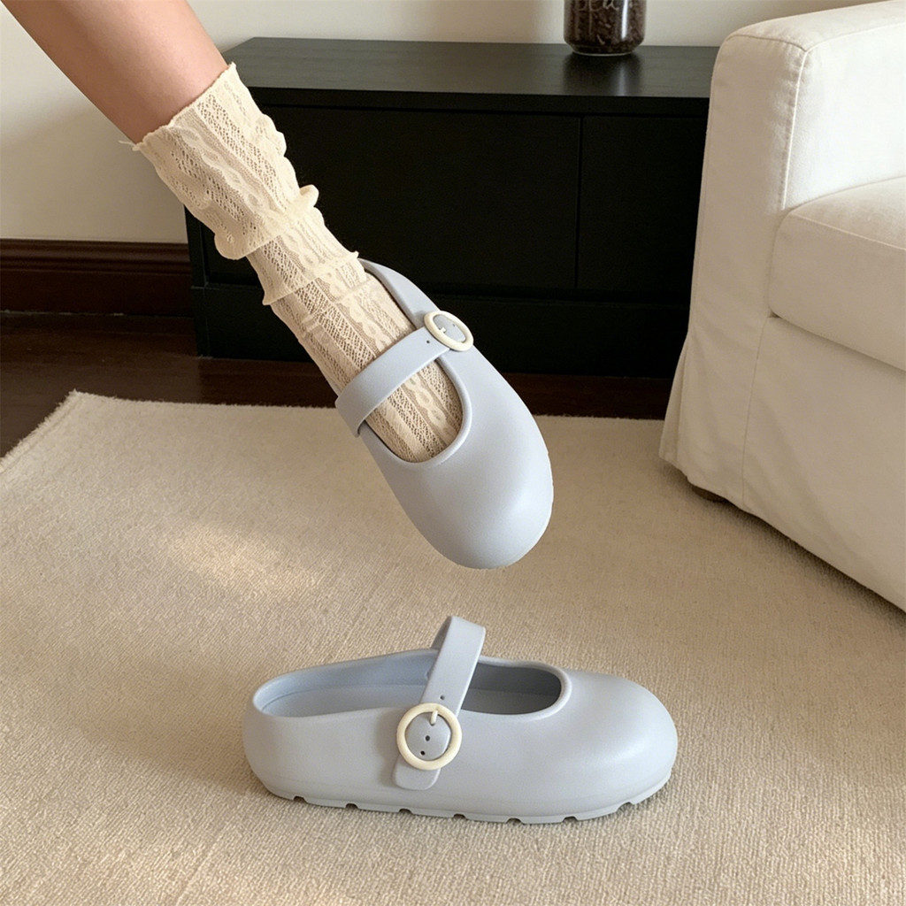 XIXITIAO Mary Jane Dép Nữ Mặc Ngoài Lười Thoải Mái Đáy Mềm Mùa Hè Phù Hợp Với