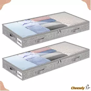Thùng đựng đồ CHEESELY, Nắp đậy tiết kiệm không gian dưới ngăn kéo lưu trữ giường, Túi đựng nông nông dung tích lớn có thể xếp chồng lên nhau nhẹ tại nhà