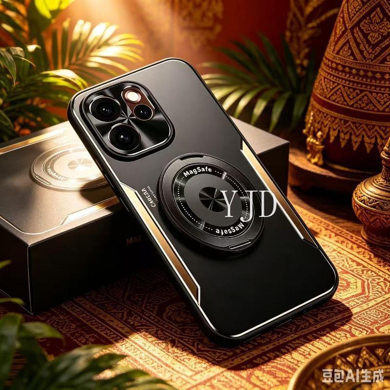 Ốp YJD Cho OPPO Reno14 Pro Reno14F Hợp Kim Nhôm Kim Loại 360° Ốp điện thoại chống rơi giá đỡ xoay