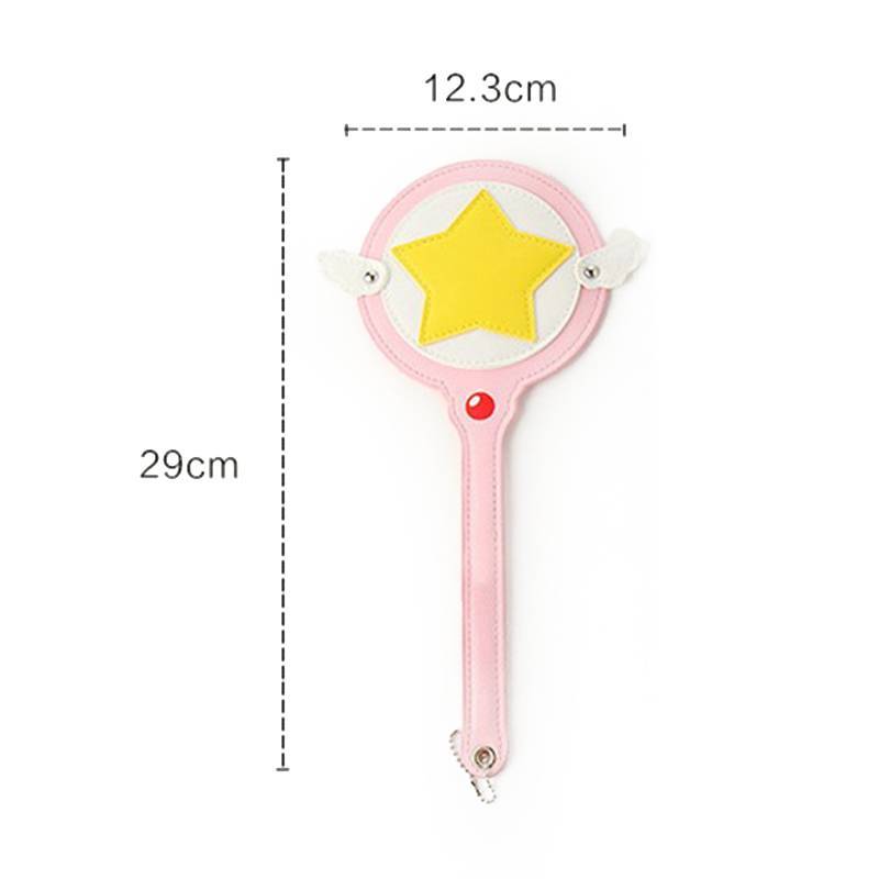 Newsmallbrains Kawaii Cardcaptor Sakura Magic Wand Hộp đựng thẻ đồ chơi Hộp đựng thẻ xe buýt Cerberus Công chúa màu hồng Ngôi sao dễ thương Thanh Anime Đồ chơi NSB