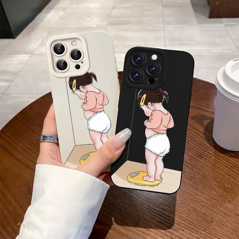Ốp lưng iPhone hình cô bé bằng silicone mềm - iP 7/8/X/XS/XR/11/12/13/14/15/16/17/Plus/Air/Pro/Max