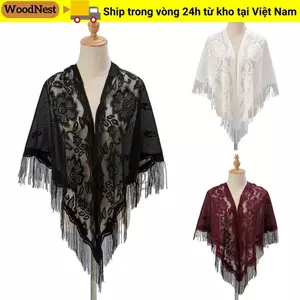 GỖ NHẤT Khăn Choàng Nữ Thanh Lịch Áo Choàng Vải Tuyn Khăn Choàng Quấn Cưới Cô Dâu Khăn Choàng