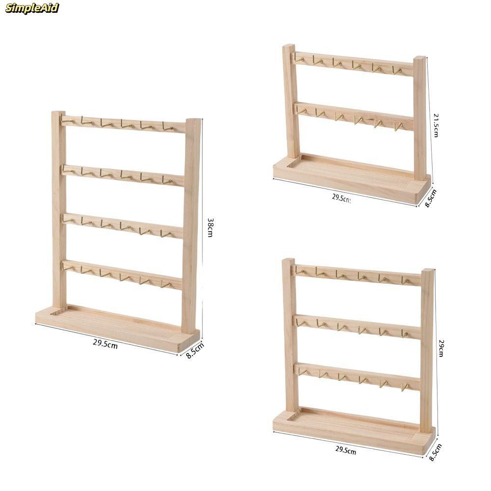 [Vận chuyển nhanh] Giá đựng đồ trang sức SIMPLEAID, Gỗ nguyên khối có móc Dây chuyền Giá đỡ, Móc treo trang sức có thể tháo rời bằng gỗ