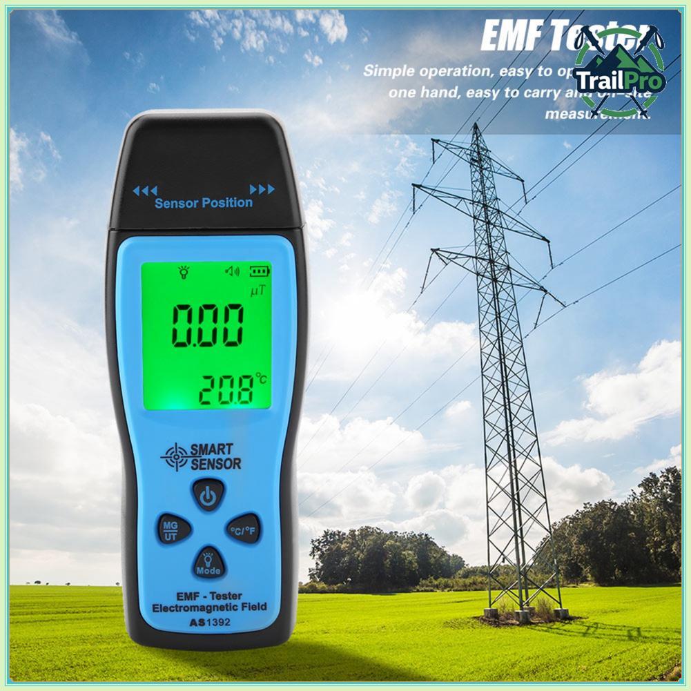 TrailPro Cảm biến thông minh AS1392 EMF Màn hình LCD mini Máy đo bức xạ điện từ kỹ thuật số để kiểm tra tại nhà/Văn phòng/ngoài trời 0-2000mG (Không có pin)