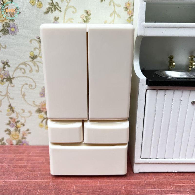 GHX Nhựa Thu Nhỏ Tủ Lạnh Mô Phỏng Mini Cửa Đôi Tủ Lạnh Mô Hình Thủ Công Nội Thất Nhà Búp Bê Phụ Kiện VN