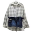 Áo sơ mi denim dài tay phong cách Hàn Quốc mới nhất, phối ren sang trọng