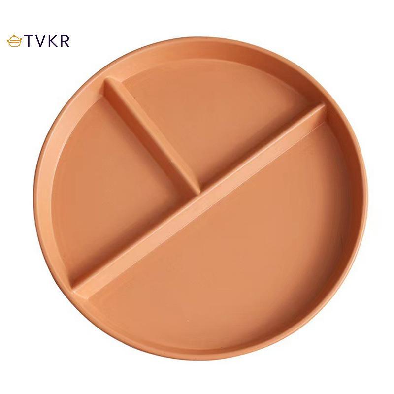 TVKR Ba Lưới Phía Tây Đĩa Cho Thực Phẩm Trái Cây Salad Chia Đĩa Rơm Lúa Mì Chế Độ Ăn Đĩa Ăn Khay Thực Phẩm Nhà Bếp Đồ Ăn OIK