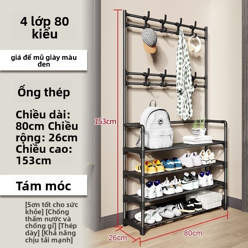 Kệ Giày Đa Năng 4–5 Tầng Khung Kim Loại Chắc Chắn Có Móc Treo – Tiết Kiệm Không Gian | BigBuy360 - bigbuy360.vn