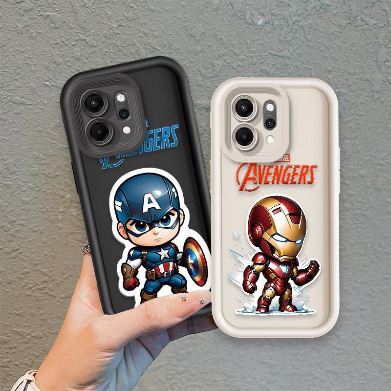 Áp dụng cho OPPO Reno 6 8 10 11 12 13 14 15 F Pro Ốp điện thoại mềm silicon hoạt hình TPU Captain America Iron Man Angel Angel Eye Ốp lưng chống sốc