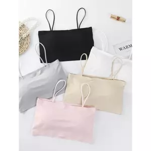Crop-top Camisole Bralette Nữ Có Đệm Xe Tăng, Không Dây, Spaghetti Straps, Lưng Mềm Co Giãn