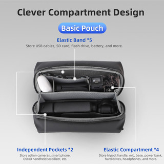 Dành Cho DJI OSMO Pocket 4 / 3 Túi Bảo Quản Dung Tích Lớn Máy Ảnh Thể Thao Đa Năng Túi Di Động Đeo Ngang Kỹ Thuật Số Lưu Trữ Túi 4 Phụ Kiện