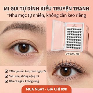 Cụm lông mi tự dính Natural C Curl Soft Invisible Keo mở rộng mi miễn phí Trio