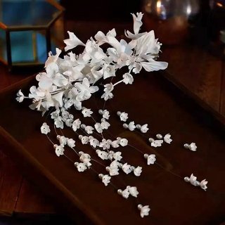 Hoa Tua Rua Tóc Vải cho Cô Dâu Hanfu - Phong Cách Trung Hoa, Thích Hợp Ảnh Cưới Thanhh Lệch