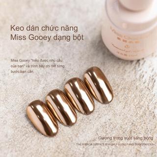 Miss Gooey Gel Bột Gương 3 Trong 1 Bao Phủ Toàn Bộ Không Hạt Siêu Bóng Độ Bám Bột Bịt Kín Cạnh 15ml Cho Người Xây Dựng Móng Tay Chuyên Nghiệp