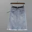 Váy Denim lưng cao hoài cổ cổ cổ điển dành cho nữ Mùa hè Phong cách mới Viền mông rách giữa dài