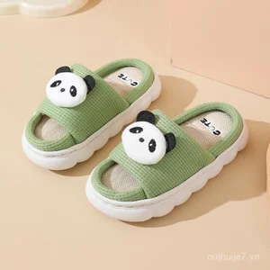 Dép Lanh Trẻ Em Mùa Xuân Thu Bé Gái Trong Nhà Đế Dày Chống Trơn Trượt Bé Gái Nhà Bốn Mùa Vải Lanh Cotton Dép Nam Trung Lớn Trẻ Em MANQ