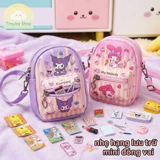Túi đeo chéo Mini dễ thương Bộ văn phòng phẩm hoạt hình Dây đeo vai nhẹ Đồ chơi nhập vai trẻ em
