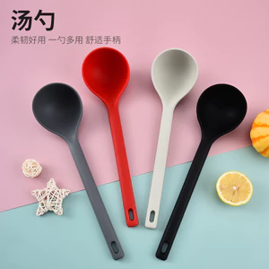 Phong Cách Mới Phiên Bản Hàn Quốc Thìa Silicon Bao Gồm Tất Cả Một Mảnh Đầu Vuông Thìa Chịu Nhiệt Độ Cao Nấu Ăn Thìa Dụng Cụ Nhà Bếp Đọc