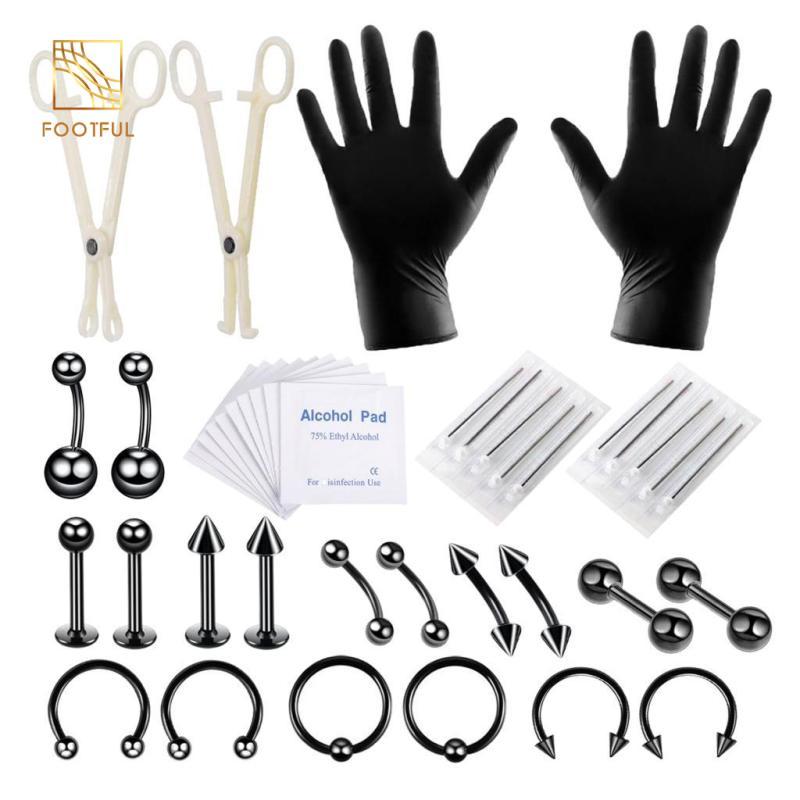 Đồ dùng xăm chuyên nghiệp - Bộ 42 dây chuyền body cho lông mày, bụng và lưỡi