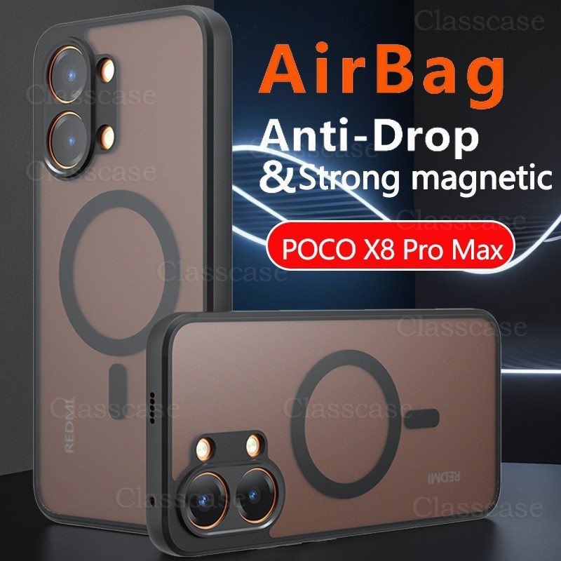 Ốp Lưng Cho Xiaomi POCO X8 Pro X8Pro Max X8ProMax POCOX8Pro Max Chống Trầy Xước Trong Suốt Mờ Với Vỏ Điện Thoại Từ Tính Bảo Vệ Chống Sốc Chống Vân Tay Bìa Cứng