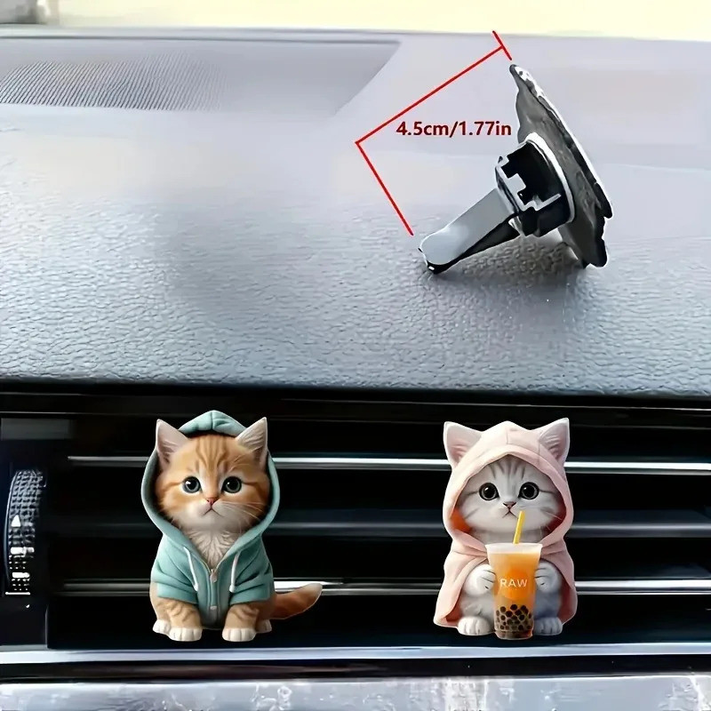 Máy làm mát không khí ô tô Kẹp lỗ thông hơi cho mèo dễ thương 2D Acrylic Kitten Khử mùi lâu trôi Dễ dàng lắp đặt Không hư hỏng cho ô tô SUV Xe tải MPV Đi lại hàng ngày Gia đình Du lịch Quà tặng lý tưởng cho phụ nữ Mèo L