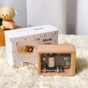 Hộp nhạc xoay xoay bằng gỗ thủ công Quà tặng ngày lễ bằng gỗ 0429
