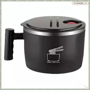 Bát Canh Thái Lớn 1000ml, Bát Ramen, Hộp Cơm Trưa, Bát Ngũ Cốc Cho Gia Đình, Nhà Bếp, Cắm Trại Đen