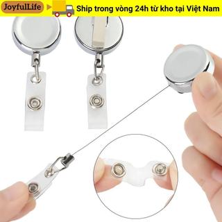 JOYFULLIFE 1 Cái Có Thể Thu Vào Đồ Dùng Văn Phòng Kim Loại ID Tên Thẻ Văn Phòng Phẩm Vòng Chìa Khóa