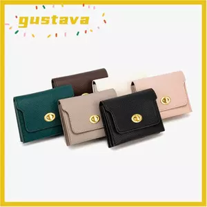 Ví ngắn GUSTAVA, Túi đựng tiền màu trơn bằng da PU, Ví đựng tiền xu Mini thời trang nữ bé gái