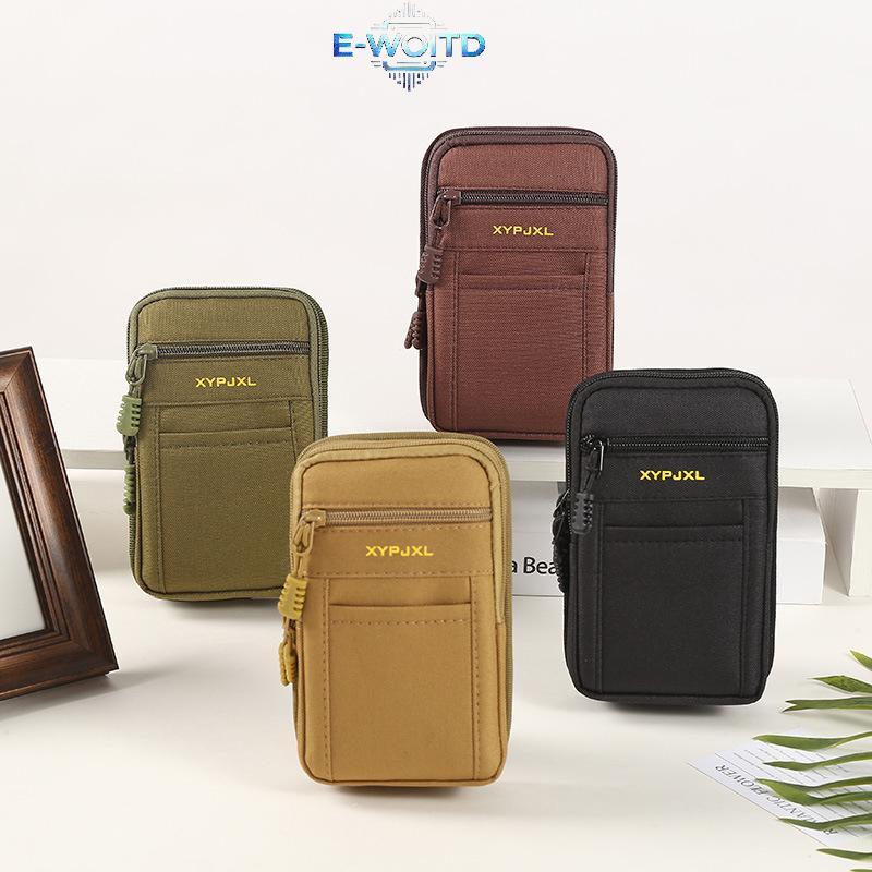 E-WOITD Nam Canvas Điện Thoại Di Động Ví Mini Đồng Xu Nhỏ Vuông Thắt Lưng Túi Đa Năng Fanny Ví Túi Người Thiết Kế Nhà Thơ Eo Pa E-WOITD