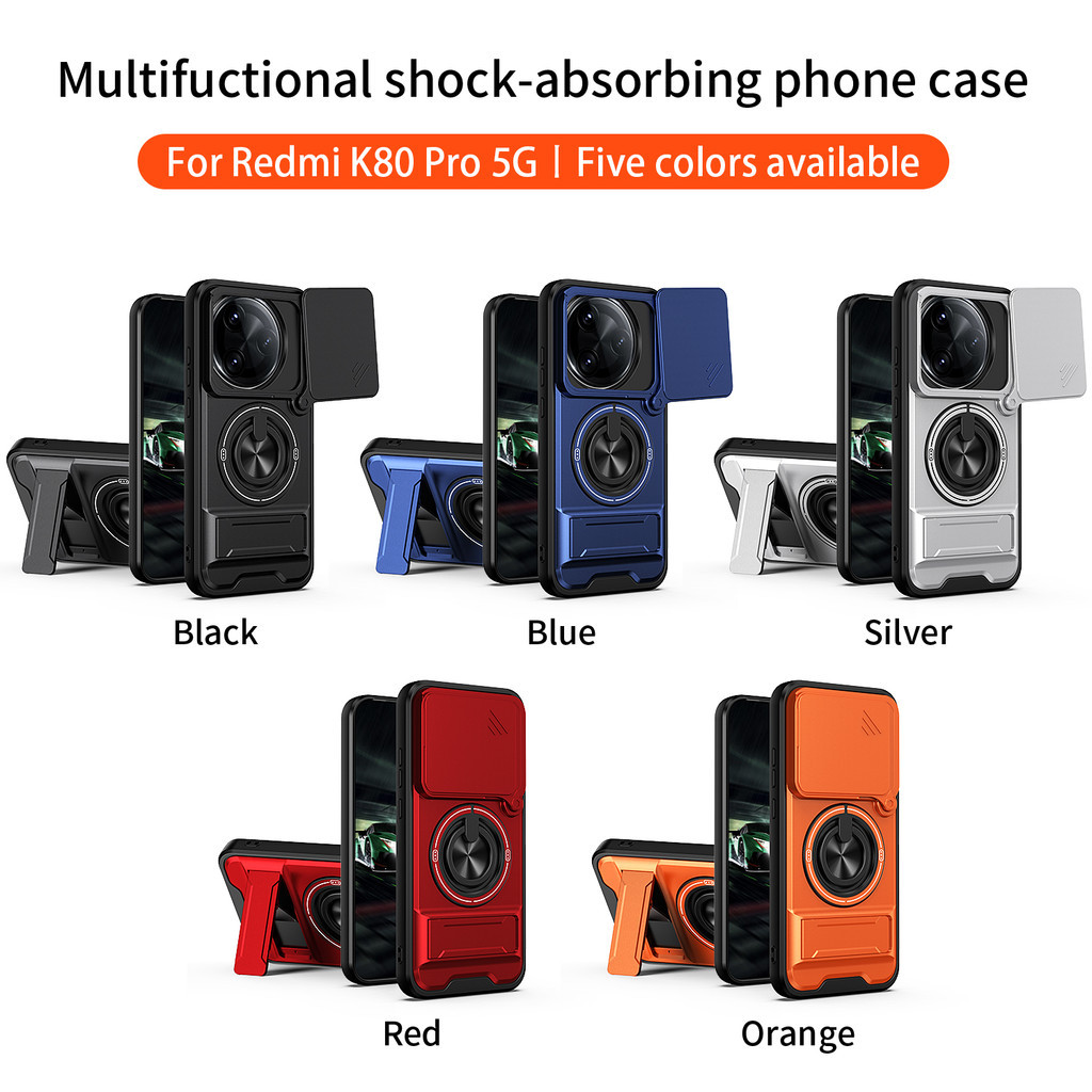 Ốp Điện Thoại Đa Năng Sang Trọng Thích Hợp Cho Xiaomi Poco F7 Pro F7 Ultra 5G Dây 360°Giá đỡ vòng có vỏ máy ảnh Vỏ bảo vệ toàn diện chống sốc