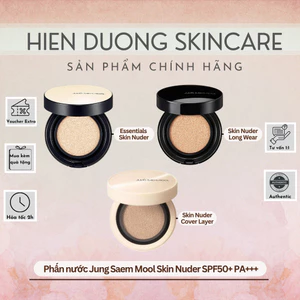 Phấn nước Jung Saem Mool Skin Nuder SPF50+ PA+++ (kèm lõi refill) | Cushion mịn mượt, căng bóng, che phủ