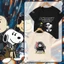 GC1 Star Wars Snoopy NASA 220g cotton dày áo thun mùa hè Anime tay ngắn hàng đầu GC1