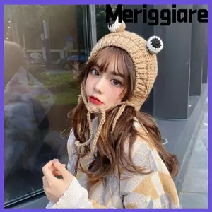 Mũ trùm đầu ếch MERIGGIARE, Mũ len dệt kim móc Mũ dệt kim, Đạo cụ chụp ảnh thời trang Mũ Giáng sinh ấm áp dày dễ thương Mùa đông