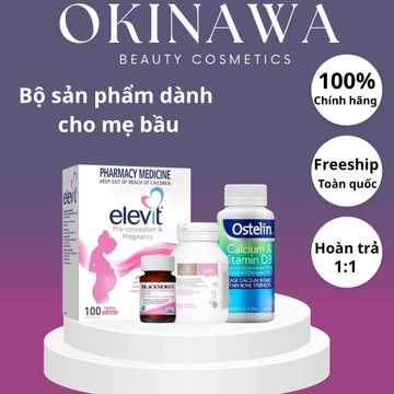[COMBO BÀ BẦU] BỘ TỨ VITAMIN ÚC DÀNH CHO BÀ BẦU (Elevit bầu, Canxi Ostelin bầu, DHA bioisland bầu, Sắt blackmores bầu)