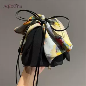 AqToCna Thời Trang Retro In Nơ Đuôi Ngựa Kẹp Nữ Pháp Thanh Lịch Kẹp Tóc Cá Mập Kẹp AqToCna