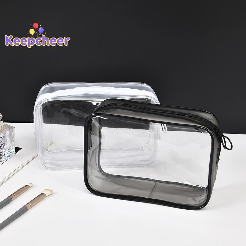[Keepcheer] Túi đựng mỹ phẩm trong suốt PVC Nữ Dây kéo Túi trang điểm trong suốt Vỏ làm đẹp Du lịch Trang điểm Tổ chức lưu trữ Bồn tắm Túi giặt vệ sinh Mới