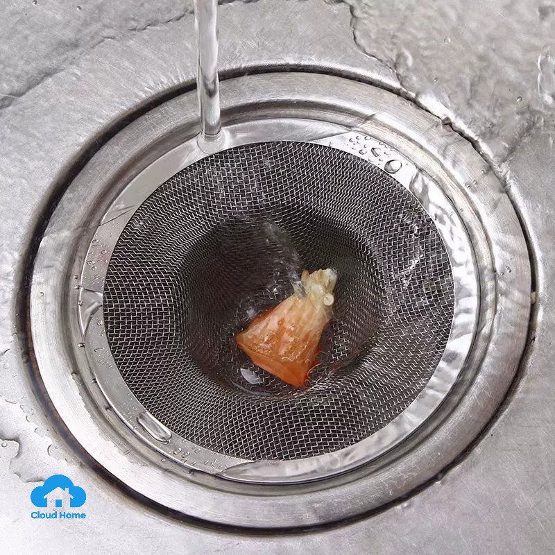 Lưới lọc cống bằng thép không gỉ dùng cho nhà bếp và phòng tắm, đường kính 5cm-11cm, hình nón cỏ.