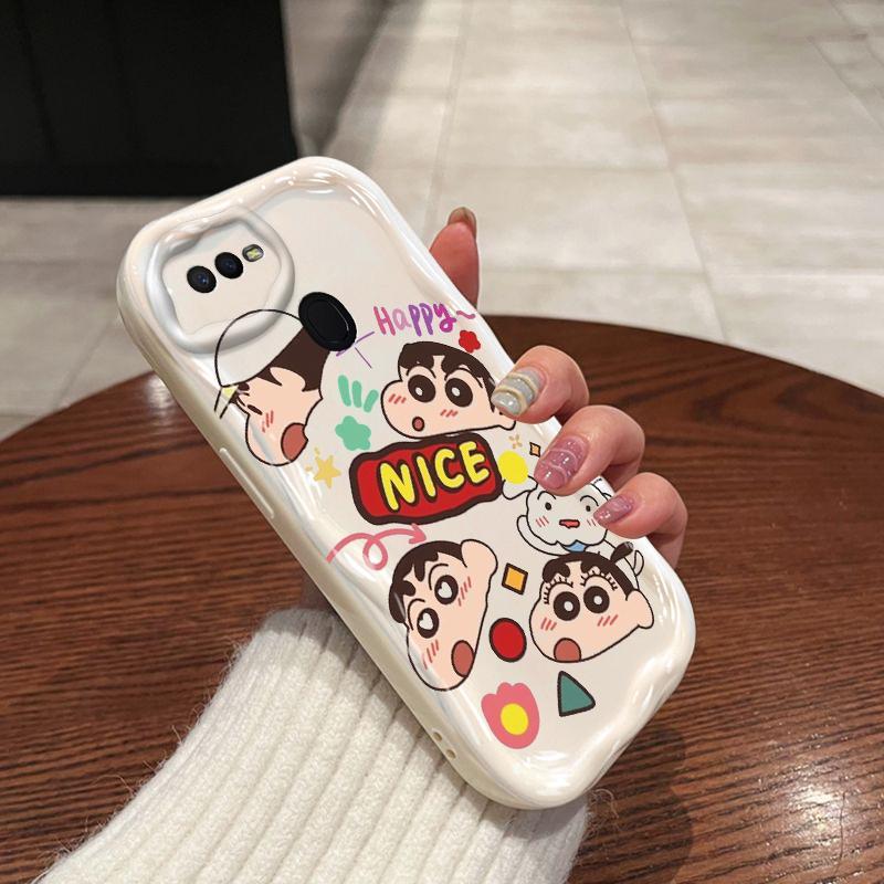Ốp Silicon Hoạt Hình Cho OPPO A5S A7 A12 F9 F9 Pro 3D Hoạt Hình Phụ Kiện Mềm TPU Crayon Shin chan Ốp Điện Thoại