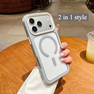 Ốp Điện Thoại Từ Tính Silicon Cứng 2 Trong 1 Cho IPhone 17 16 15 14 13 12 Pro Max 17 Air 16 15 14 Plus PROMAX Bốn Mặt Chống Rơi Thời Trang