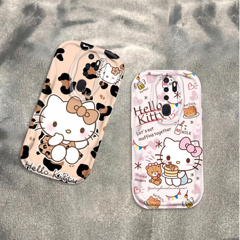 Thích hợp cho OPPO A9 2020 A5 2020 3D Cầm Tay Mềm TPU Da Báo In Hình Kitty Ốp Điện Thoại Chống Sốc