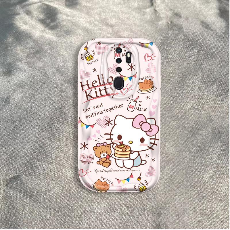 Thích hợp cho OPPO A9 2020 A5 2020 3D Cầm Tay Mềm TPU Da Báo In Hình Kitty Ốp Điện Thoại Chống Sốc