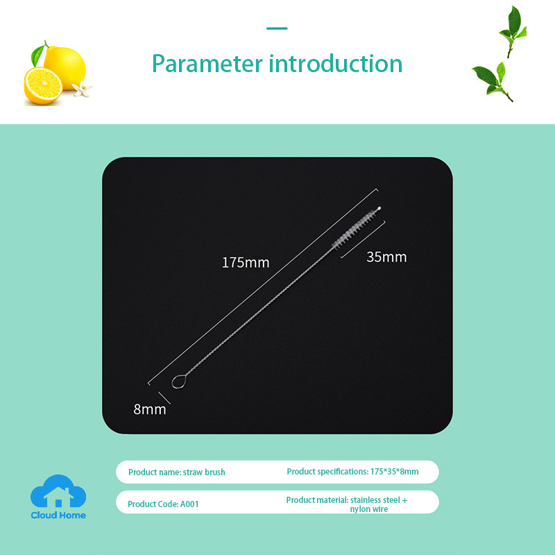 Chổi cọ ống hút 17,5cm bằng thép không gỉ, dụng cụ thông tắc ống nghiệm, cốc nước, chai sữa, ống nhỏ